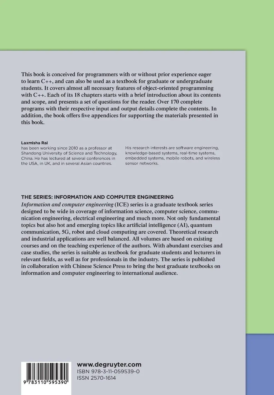 Rückseite: 9783110595390 | Programming in C++ | Object Oriented Features | Laxmisha Rai | Buch