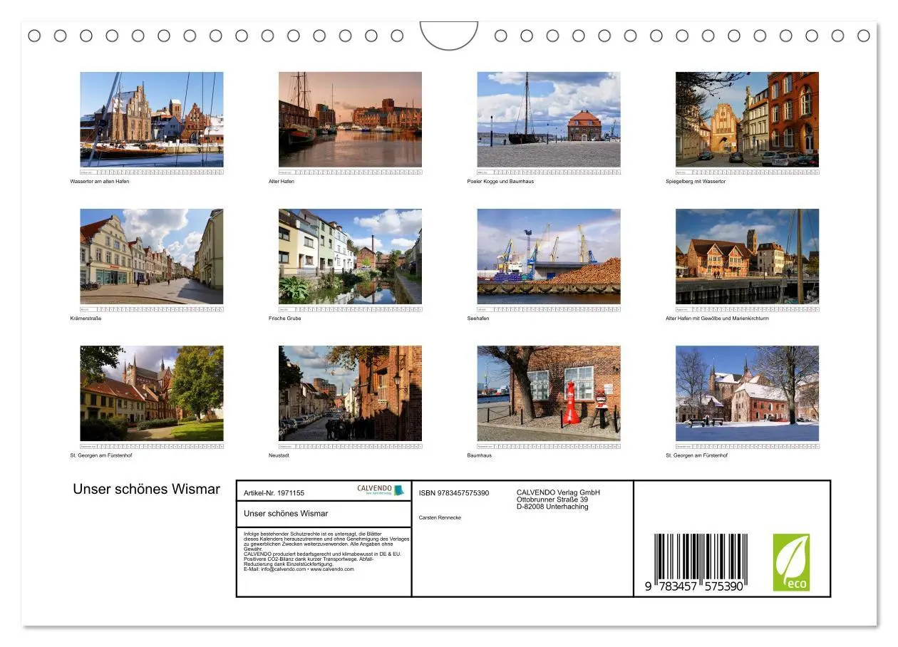 Bild: 9783457575390 | Unser schönes Wismar (Wandkalender 2026 DIN A4 quer), CALVENDO...