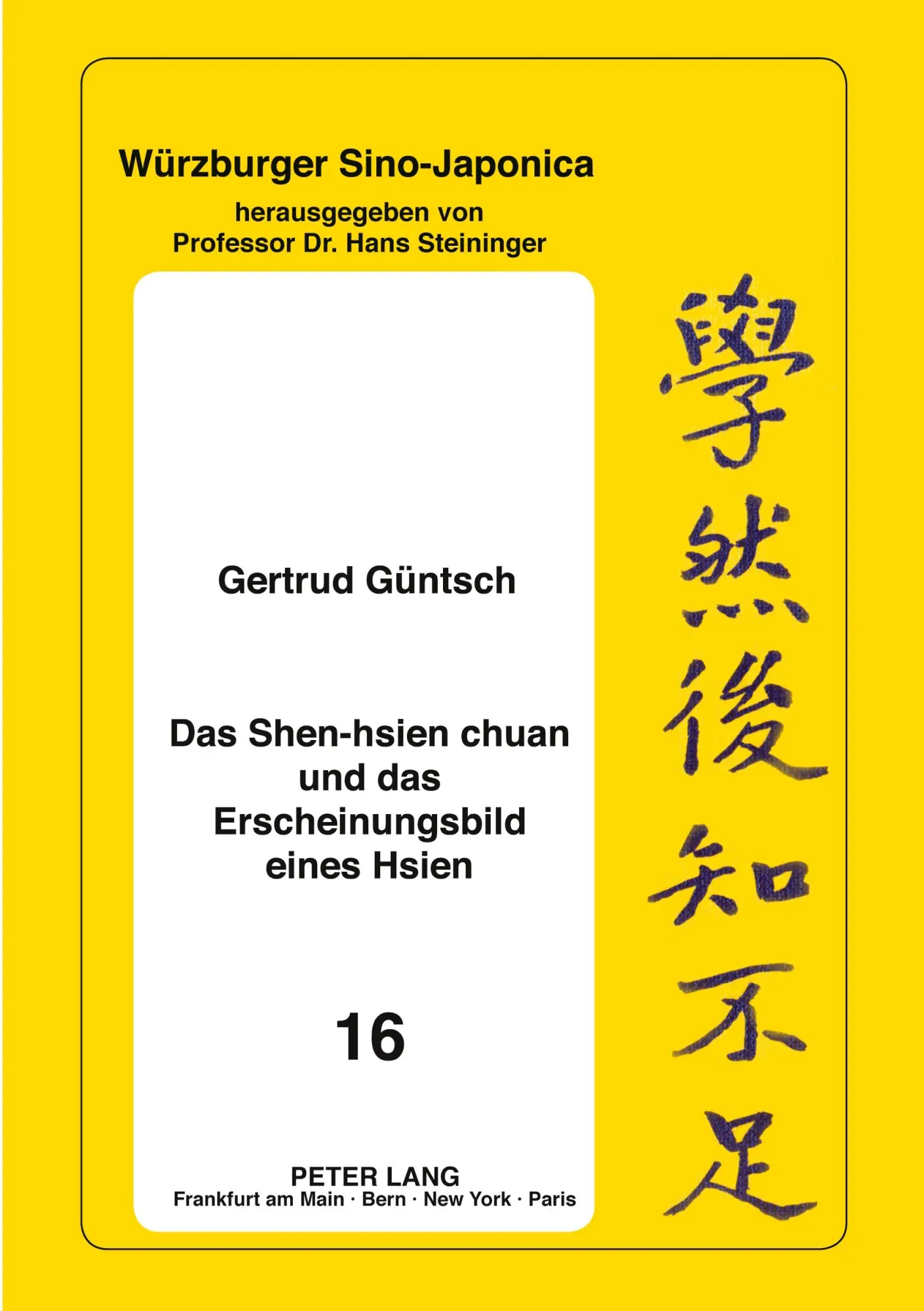 Cover: 9783631405390 | Das Shen-hsien chuan und das Erscheinungsbild eines Hsien | Güntsch