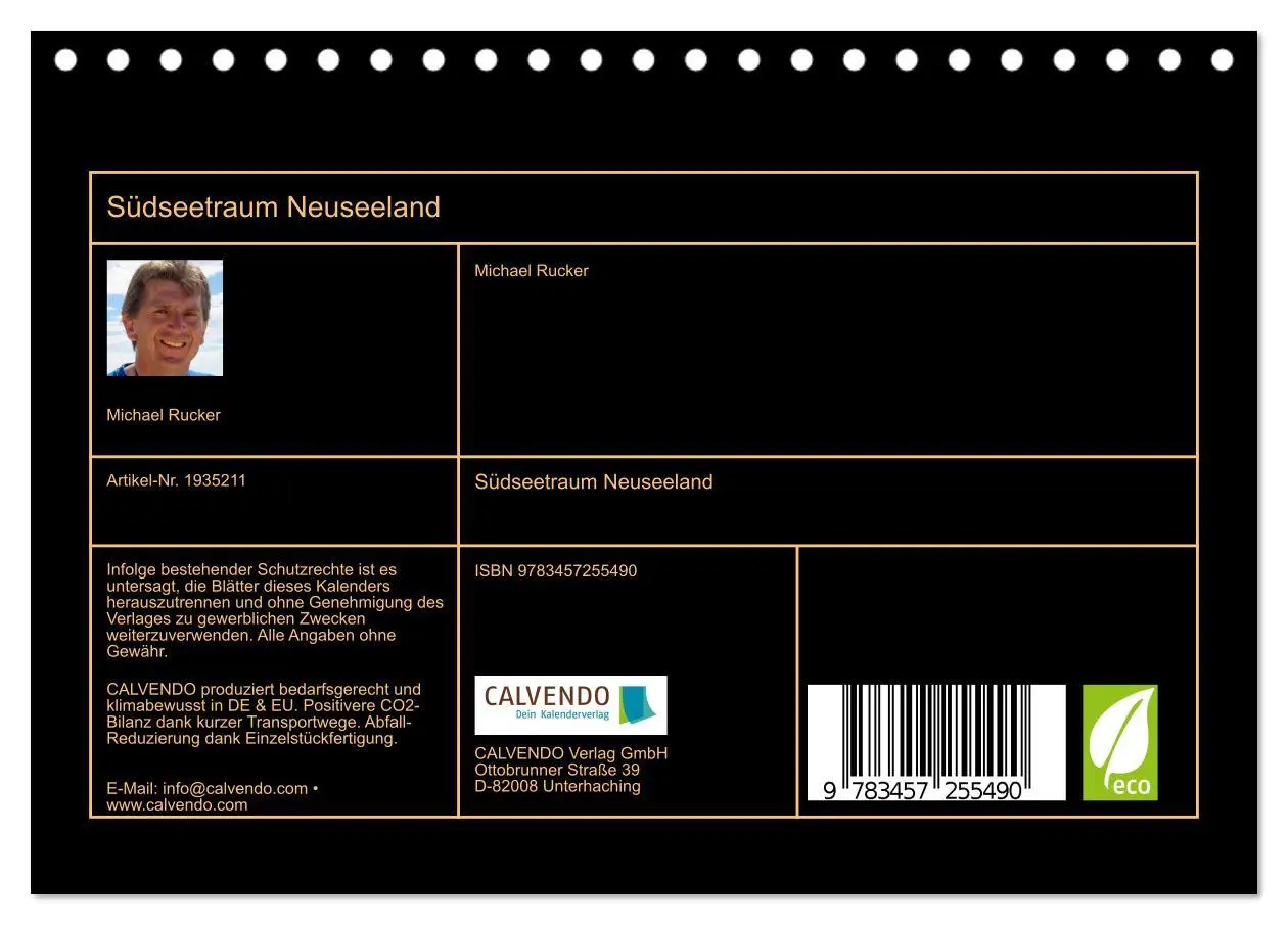 Bild: 9783457255490 | Südseetraum Neuseeland (Tischkalender 2026 DIN A5 quer), CALVENDO...