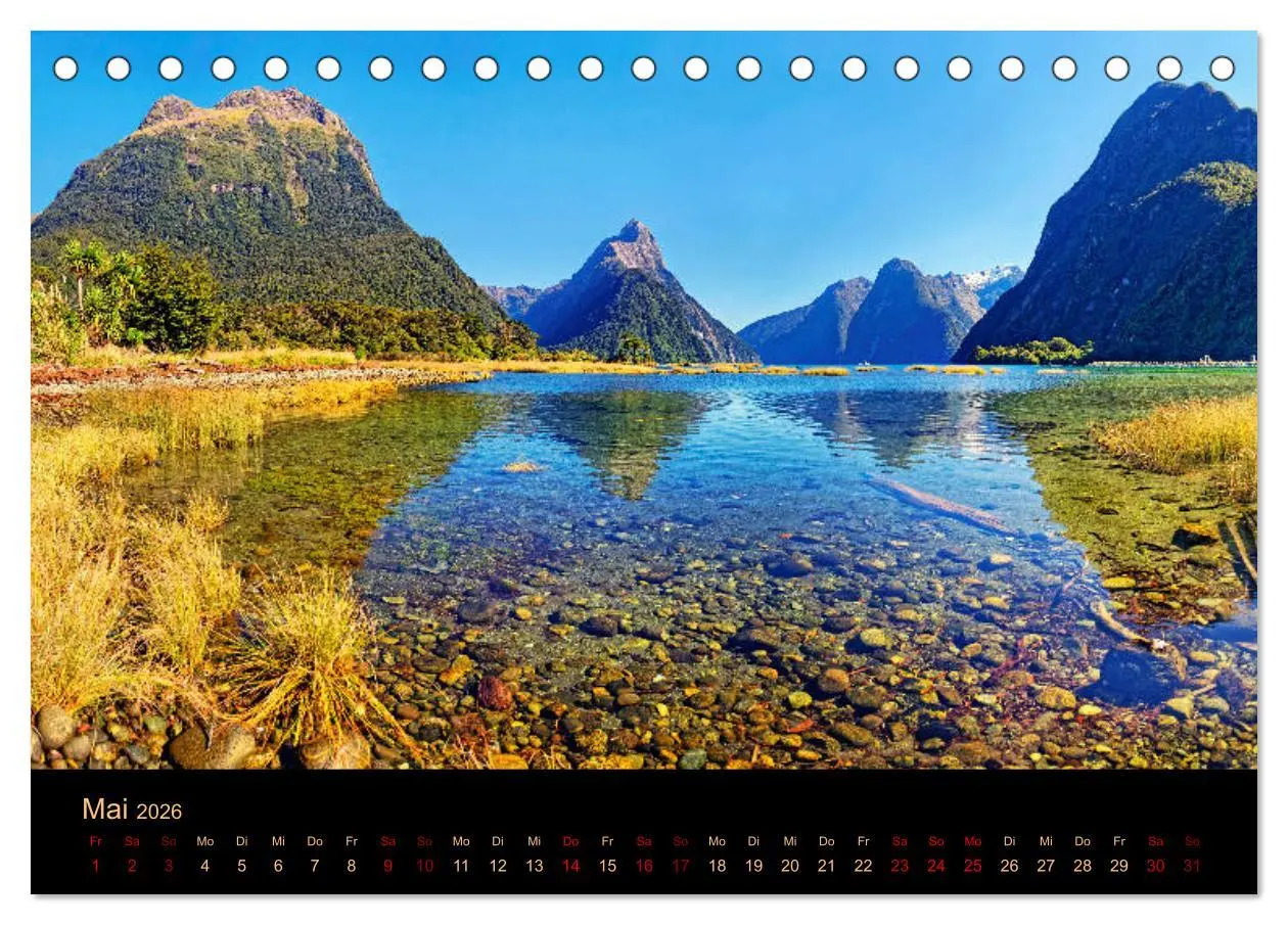 Bild: 9783457255490 | Südseetraum Neuseeland (Tischkalender 2026 DIN A5 quer), CALVENDO...