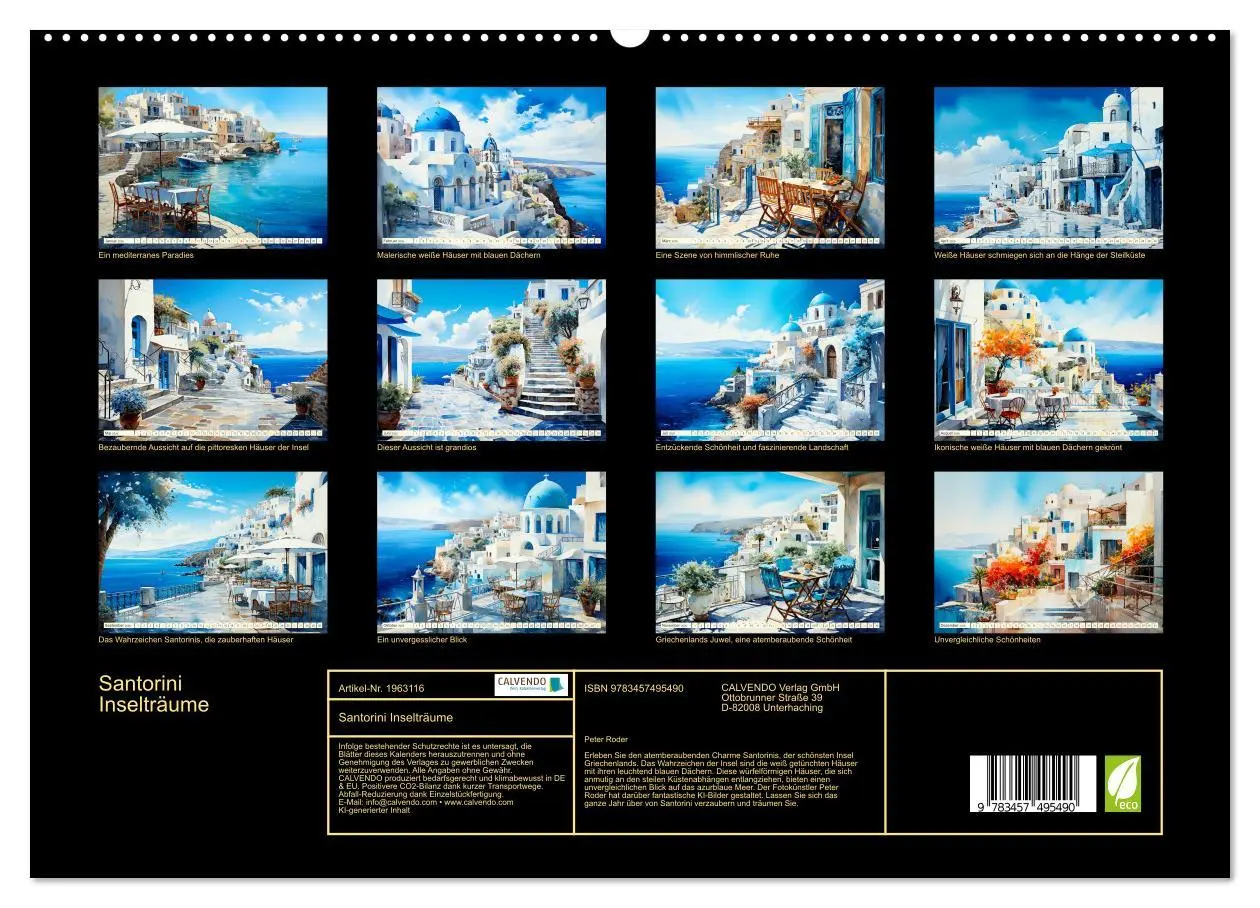 Bild: 9783457495490 | Santorini Inselträume (hochwertiger Premium Wandkalender 2026 DIN...