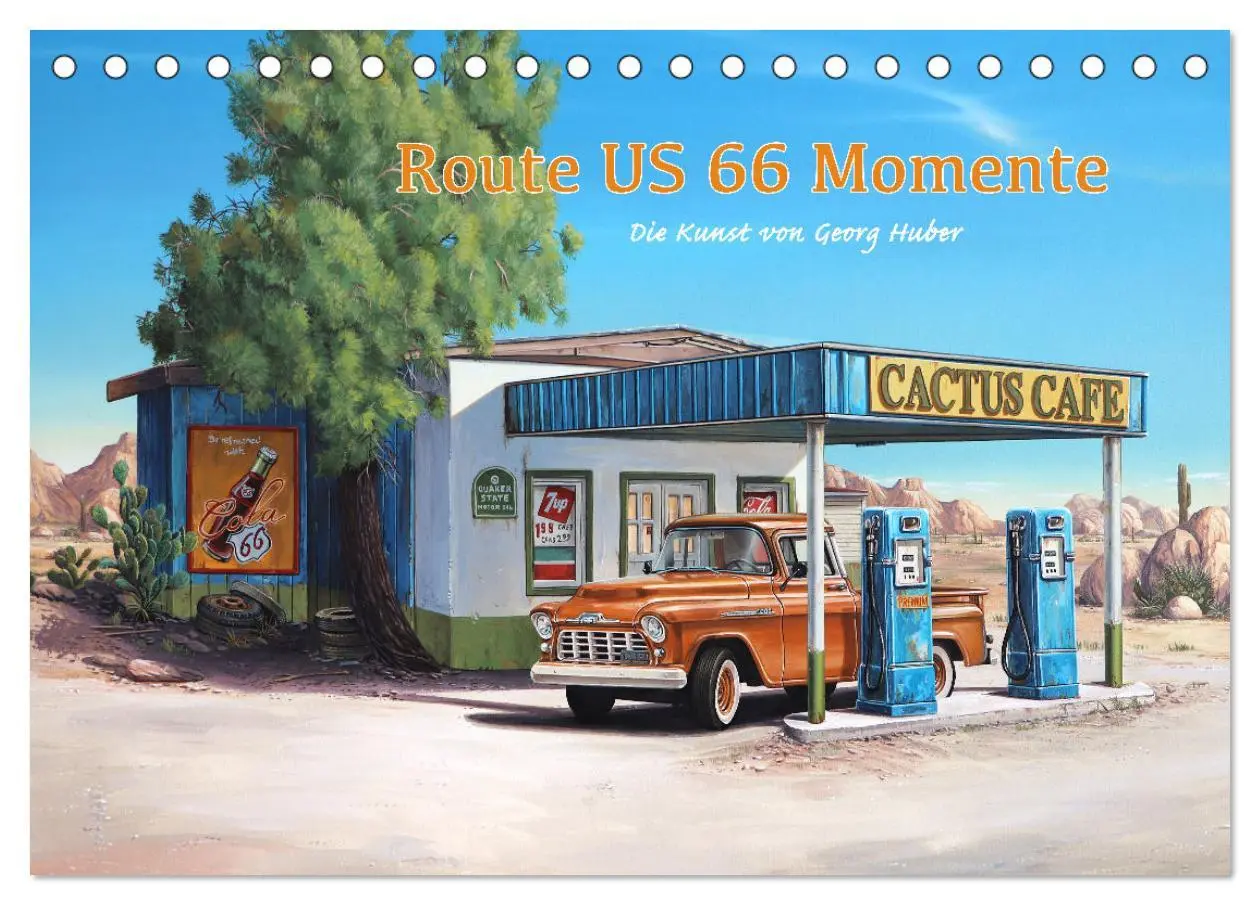 Cover: 9783457635490 | Route US 66 Momente Gemälde von Georg Huber (Tischkalender 2026 DIN...