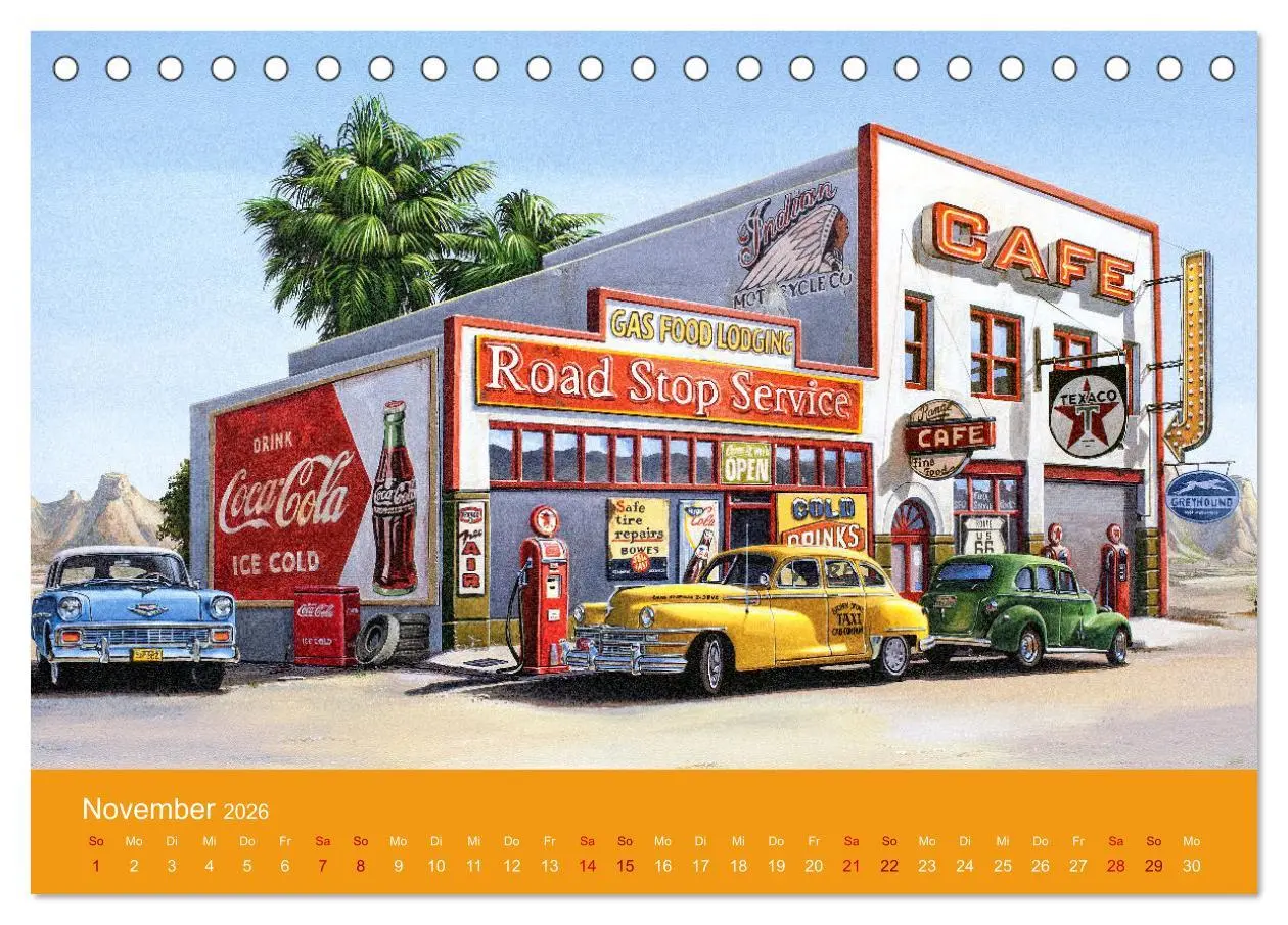 Bild: 9783457635490 | Route US 66 Momente Gemälde von Georg Huber (Tischkalender 2026 DIN...