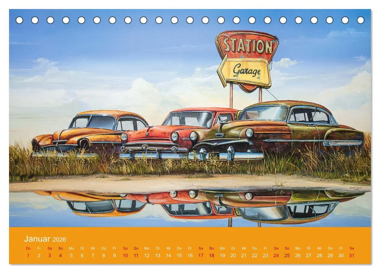 Bild: 9783457635490 | Route US 66 Momente Gemälde von Georg Huber (Tischkalender 2026 DIN...