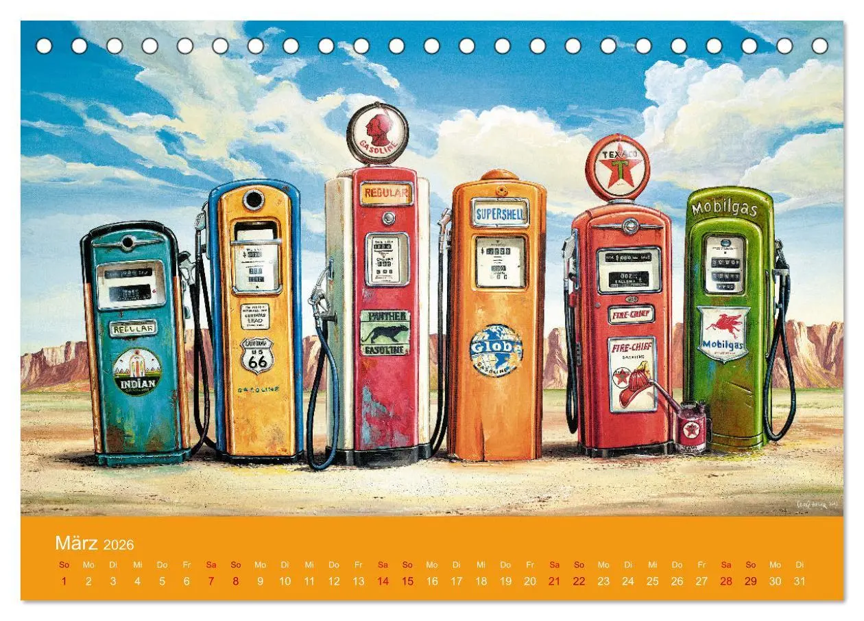 Bild: 9783457635490 | Route US 66 Momente Gemälde von Georg Huber (Tischkalender 2026 DIN...
