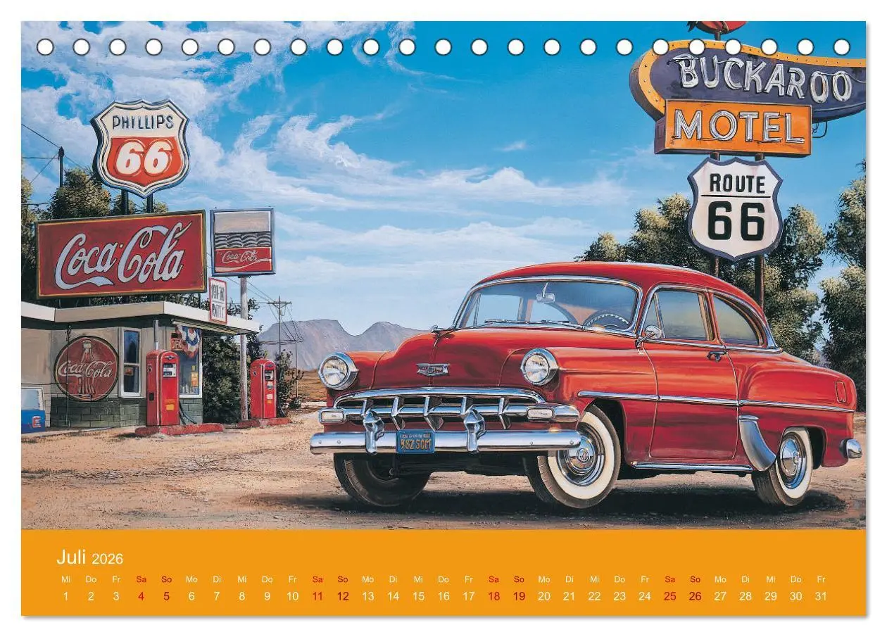 Bild: 9783457635490 | Route US 66 Momente Gemälde von Georg Huber (Tischkalender 2026 DIN...