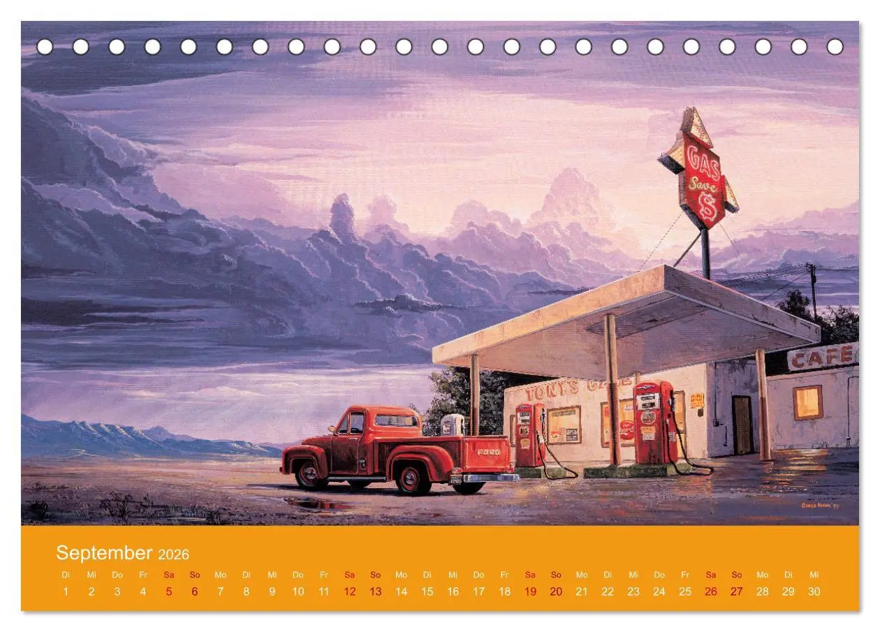 Bild: 9783457635490 | Route US 66 Momente Gemälde von Georg Huber (Tischkalender 2026 DIN...