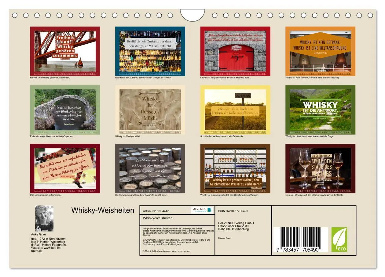 Bild: 9783457705490 | Whisky-Weisheiten (Wandkalender 2026 DIN A4 quer), CALVENDO...