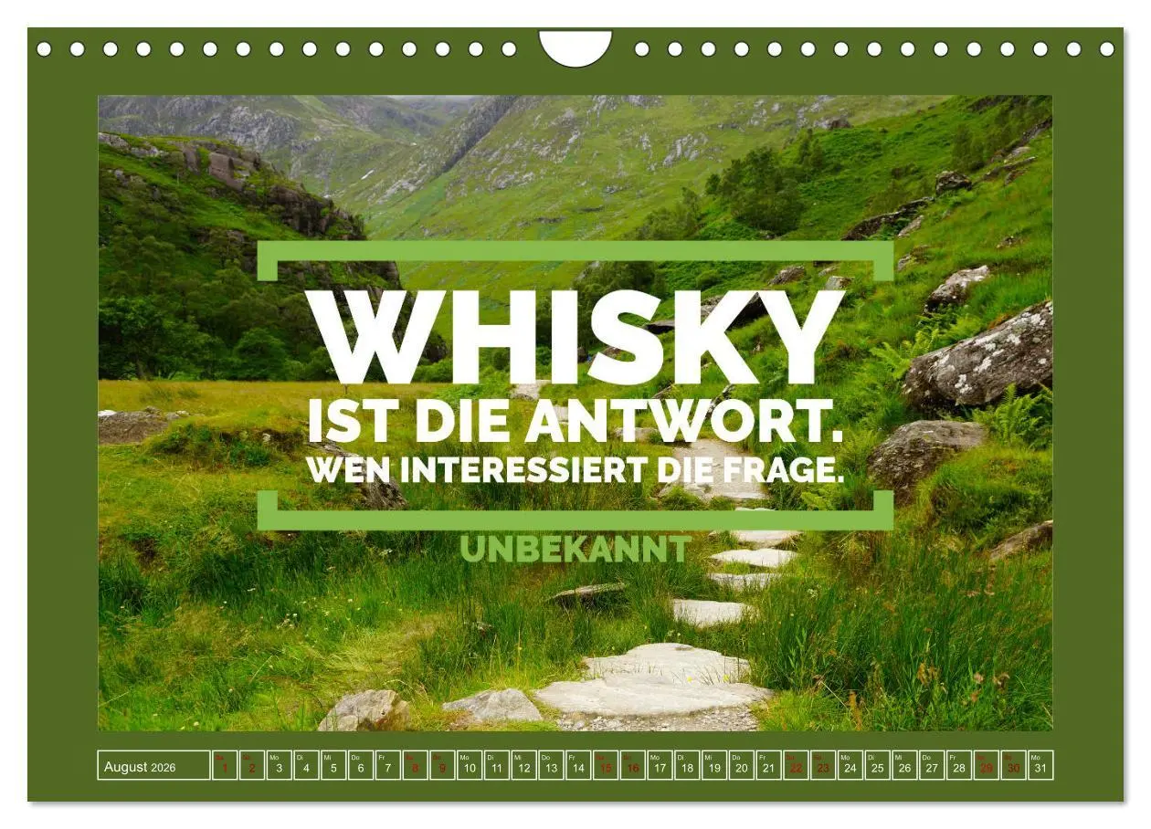 Bild: 9783457705490 | Whisky-Weisheiten (Wandkalender 2026 DIN A4 quer), CALVENDO...
