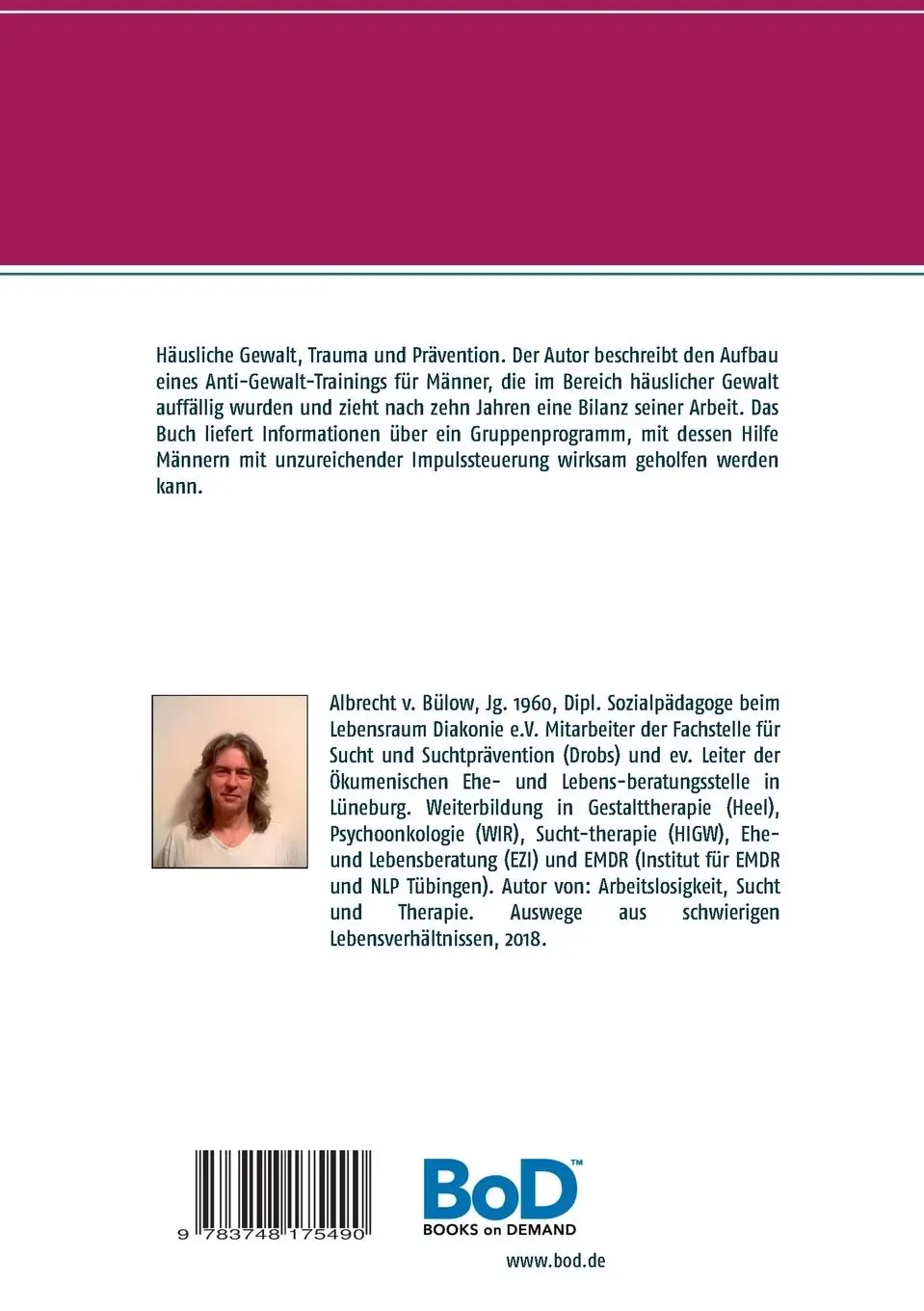 Rückseite: 9783748175490 | Häusliche Gewalt, Trauma und Prävention | Albrecht von Bülow | Buch