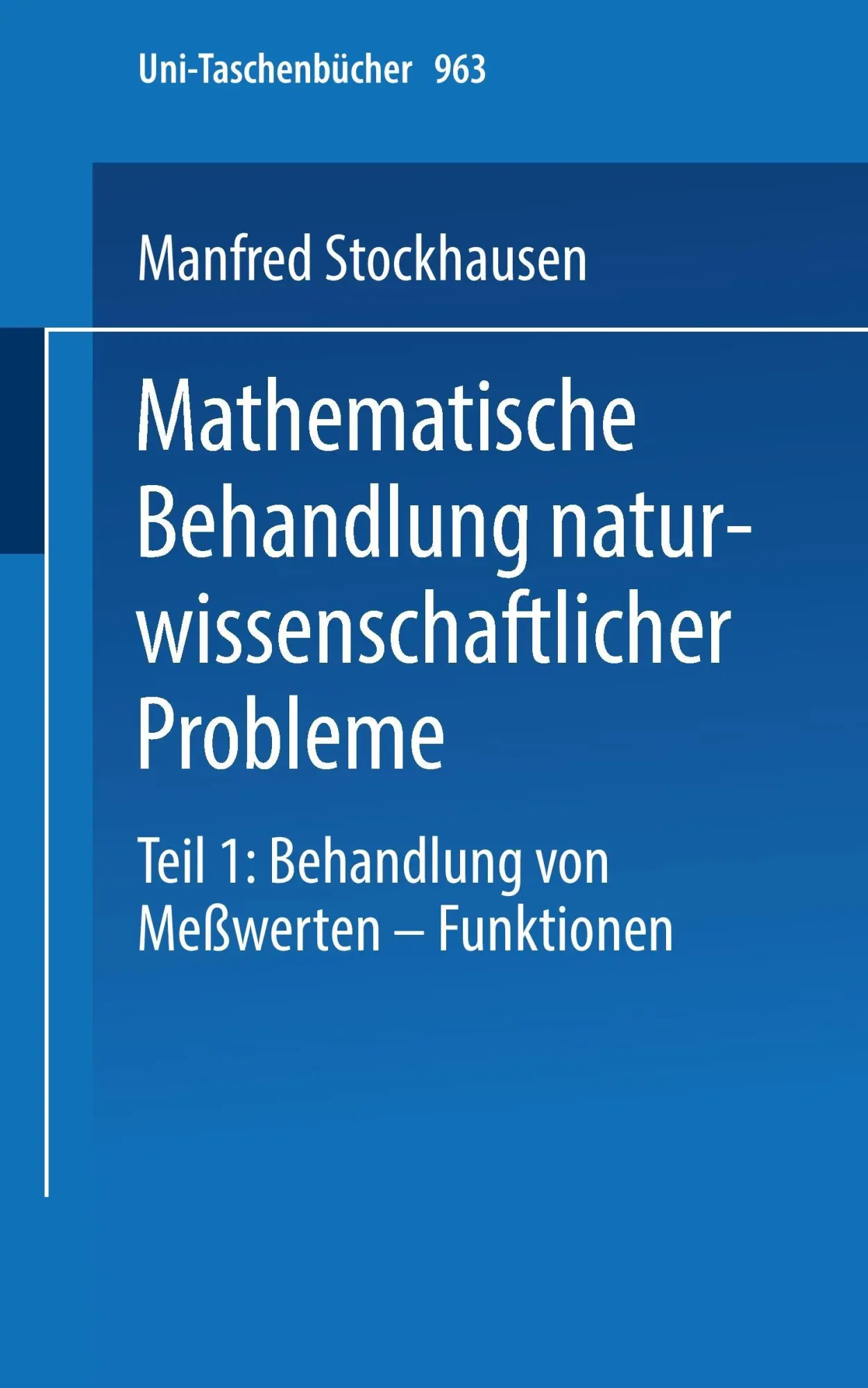 Cover: 9783798505490 | Mathematische Behandlung naturwissenschaftlicher Probleme | Buch