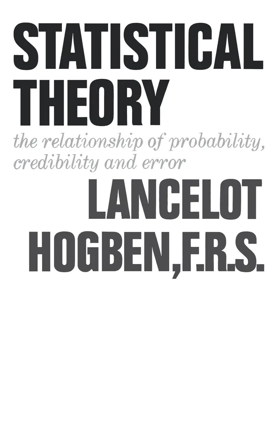 Cover: 9780393335590 | Statistical Theory | Lancelot Hogben | Taschenbuch | Englisch