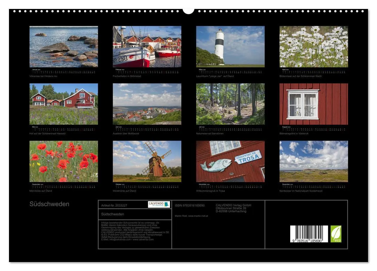 Bild: 9783516185690 | Südschweden (hochwertiger Premium Wandkalender 2026 DIN A2 quer),...