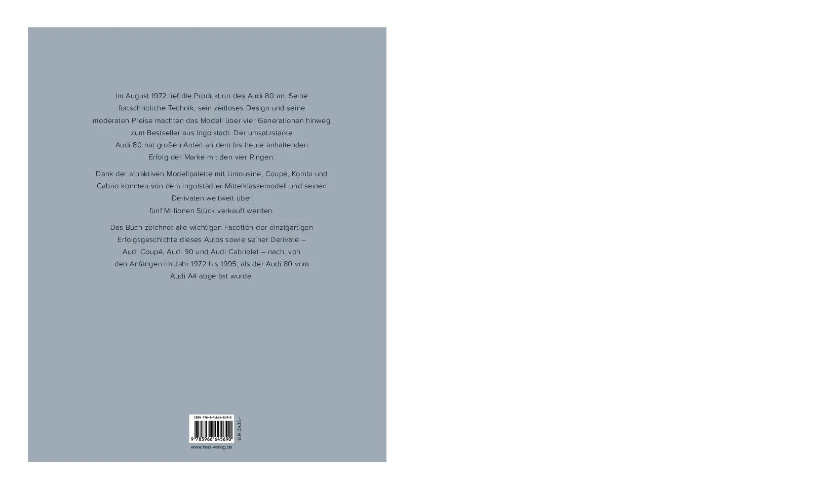 Rückseite: 9783966645690 | Audi 80 - Alle Modelle von 1972 bis 1995. | Kevin Thierl | Buch | 2023
