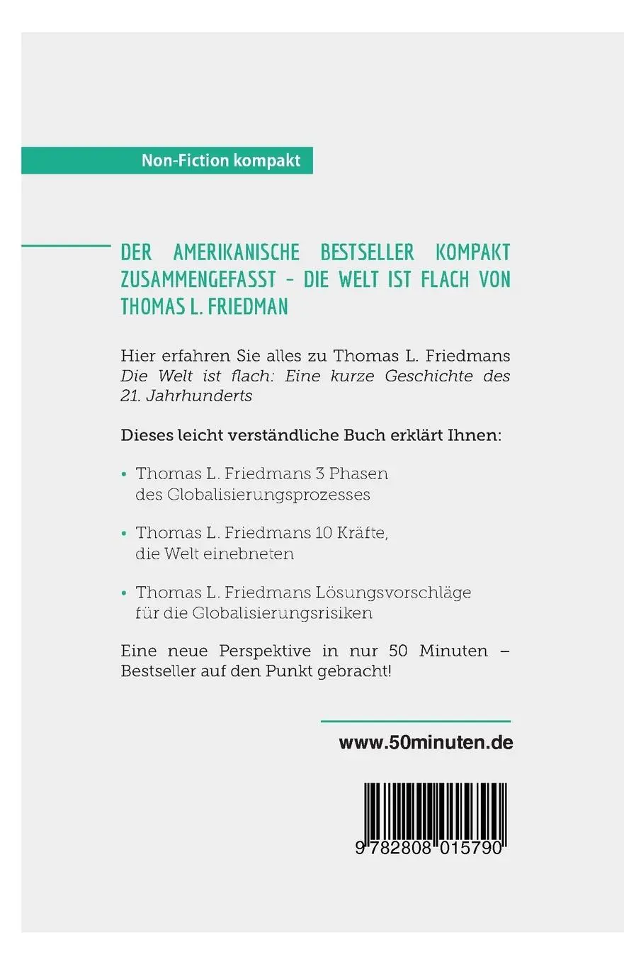 Rückseite: 9782808015790 | Die Welt ist flach. Zusammenfassung &amp; Analyse des Bestsellers von...