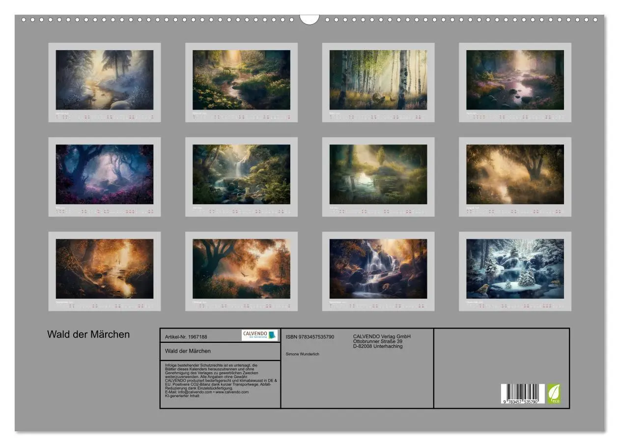 Bild: 9783457535790 | Wald der Märchen (Wandkalender 2026 DIN A2 quer), CALVENDO...