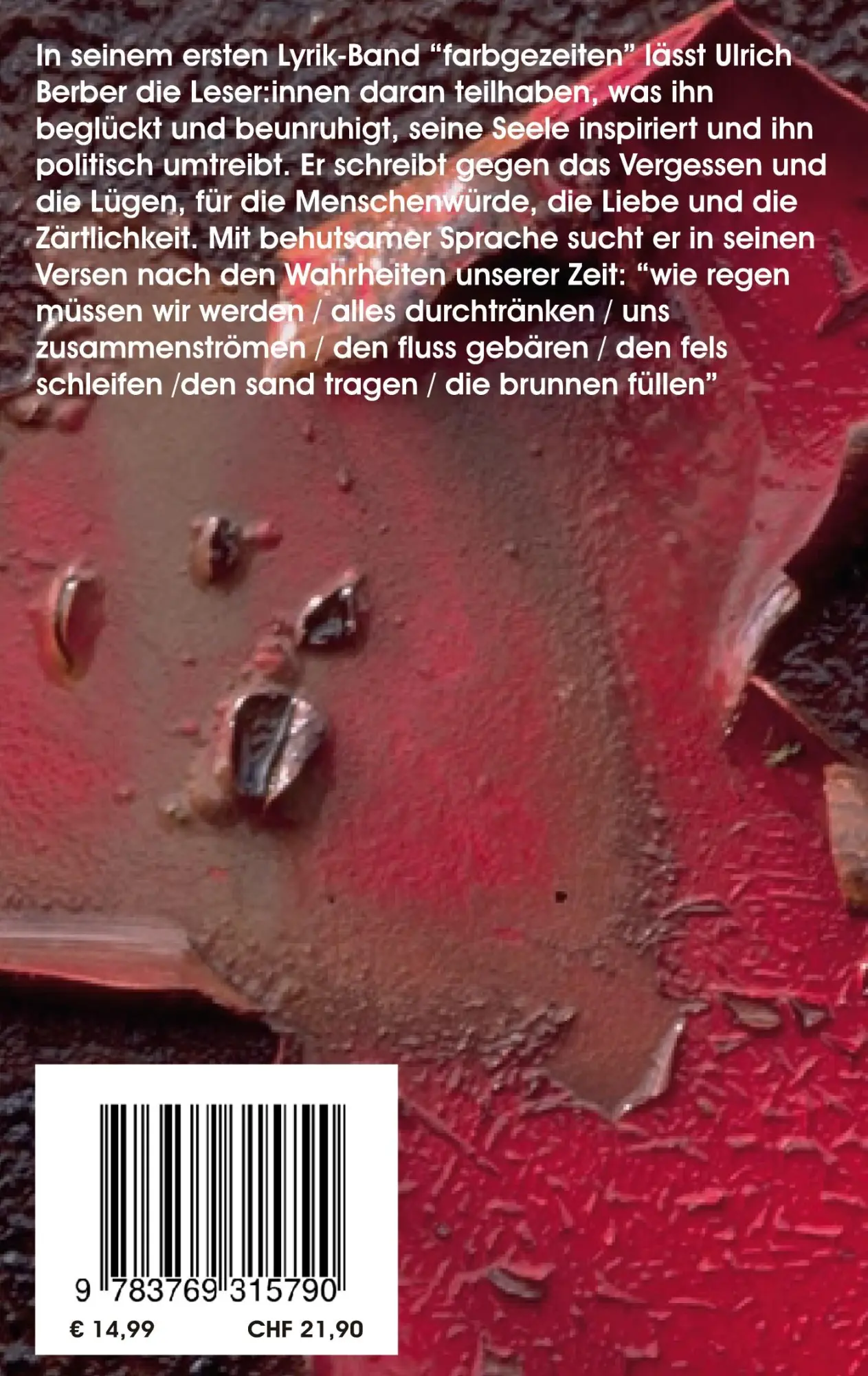 Rückseite: 9783769315790 | farbgezeiten | gedichte | Ulrich Berber | Taschenbuch | 120 S. | 2024