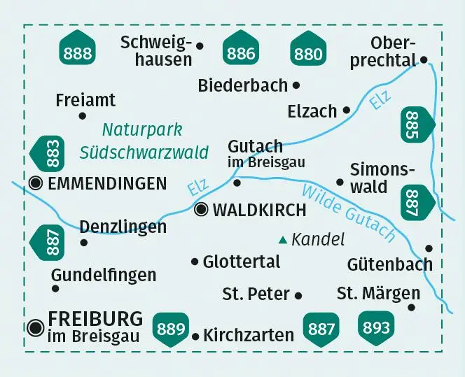 Bild: 9783991215790 | KOMPASS Wanderkarte 884 Waldkirch, Kandel, St.Peter, St. Märgen...