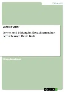 Cover: 9783346645890 | Lernen und Bildung im Erwachsenenalter. Lernstile nach David Kolb