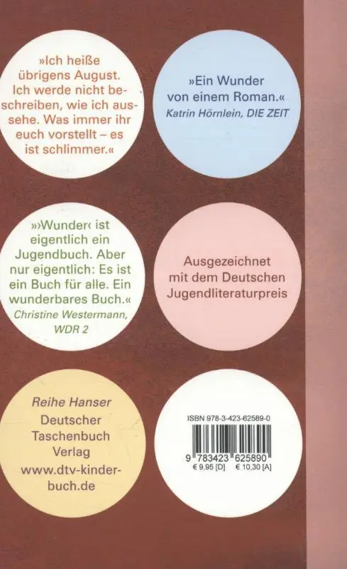 Rückseite: 9783423625890 | Wunder Sieh mich nicht an | Raquel J. Palacio | Taschenbuch | 464 S.