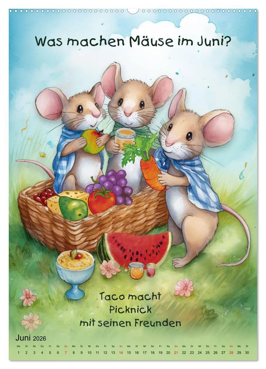 Bild: 9783516305890 | Die Mäusebande (Wandkalender 2026 DIN A2 hoch), CALVENDO...