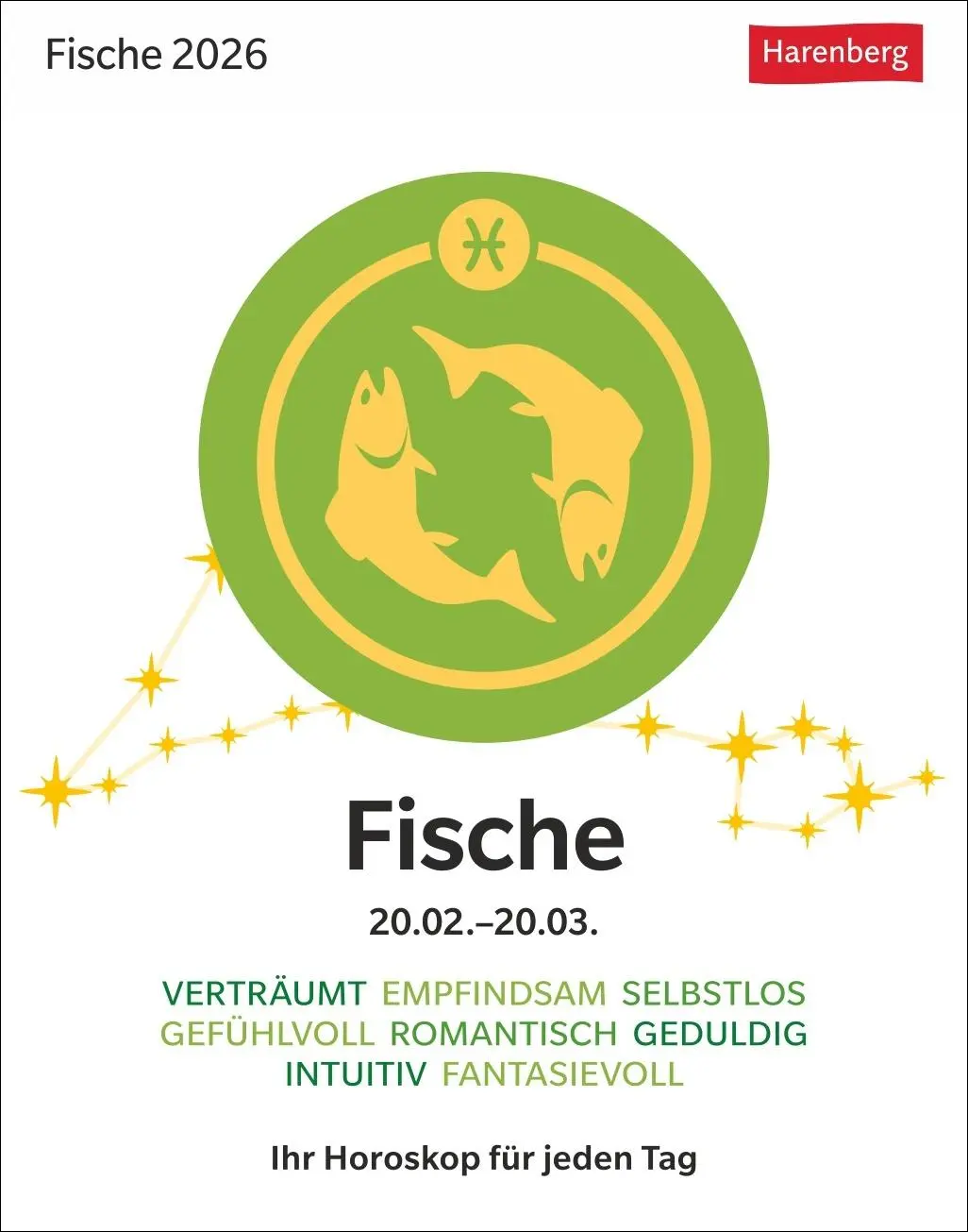 Cover: 9783840035890 | Fische Sternzeichenkalender 2026 - Tagesabreißkalender - Ihr...