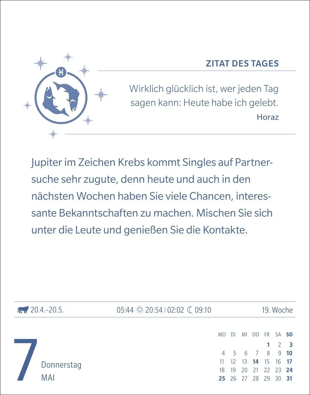 Bild: 9783840035890 | Fische Sternzeichenkalender 2026 - Tagesabreißkalender - Ihr...
