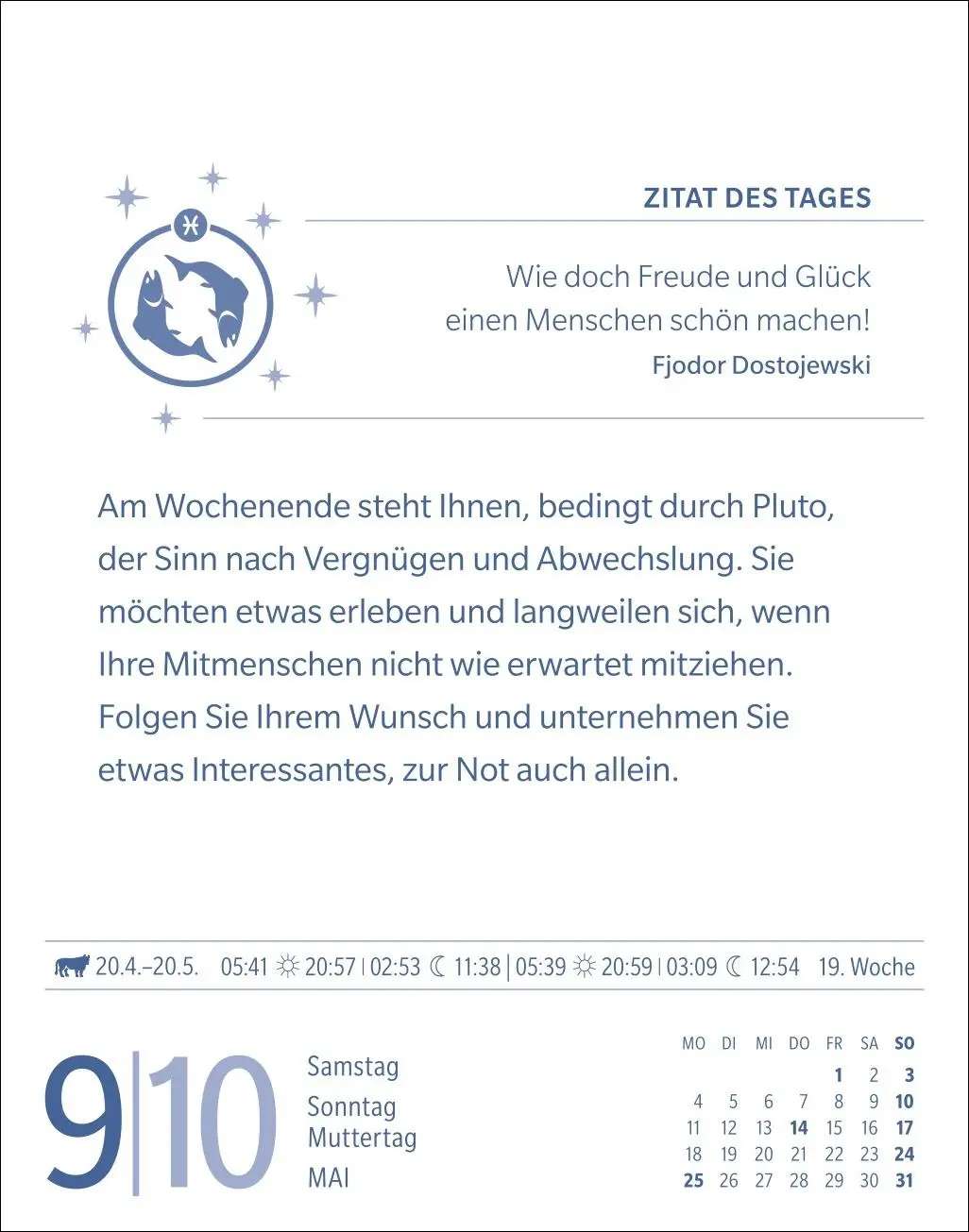 Bild: 9783840035890 | Fische Sternzeichenkalender 2026 - Tagesabreißkalender - Ihr...
