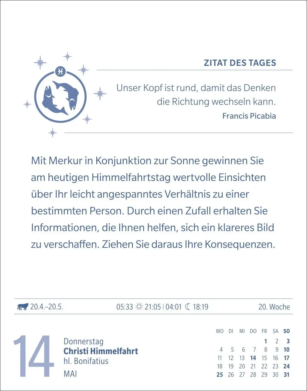 Bild: 9783840035890 | Fische Sternzeichenkalender 2026 - Tagesabreißkalender - Ihr...