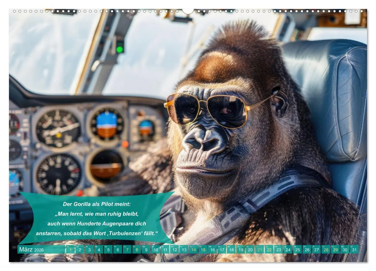 Bild: 9783457375990 | Der tierisch lustige Piloten-Kalender (hochwertiger Premium...