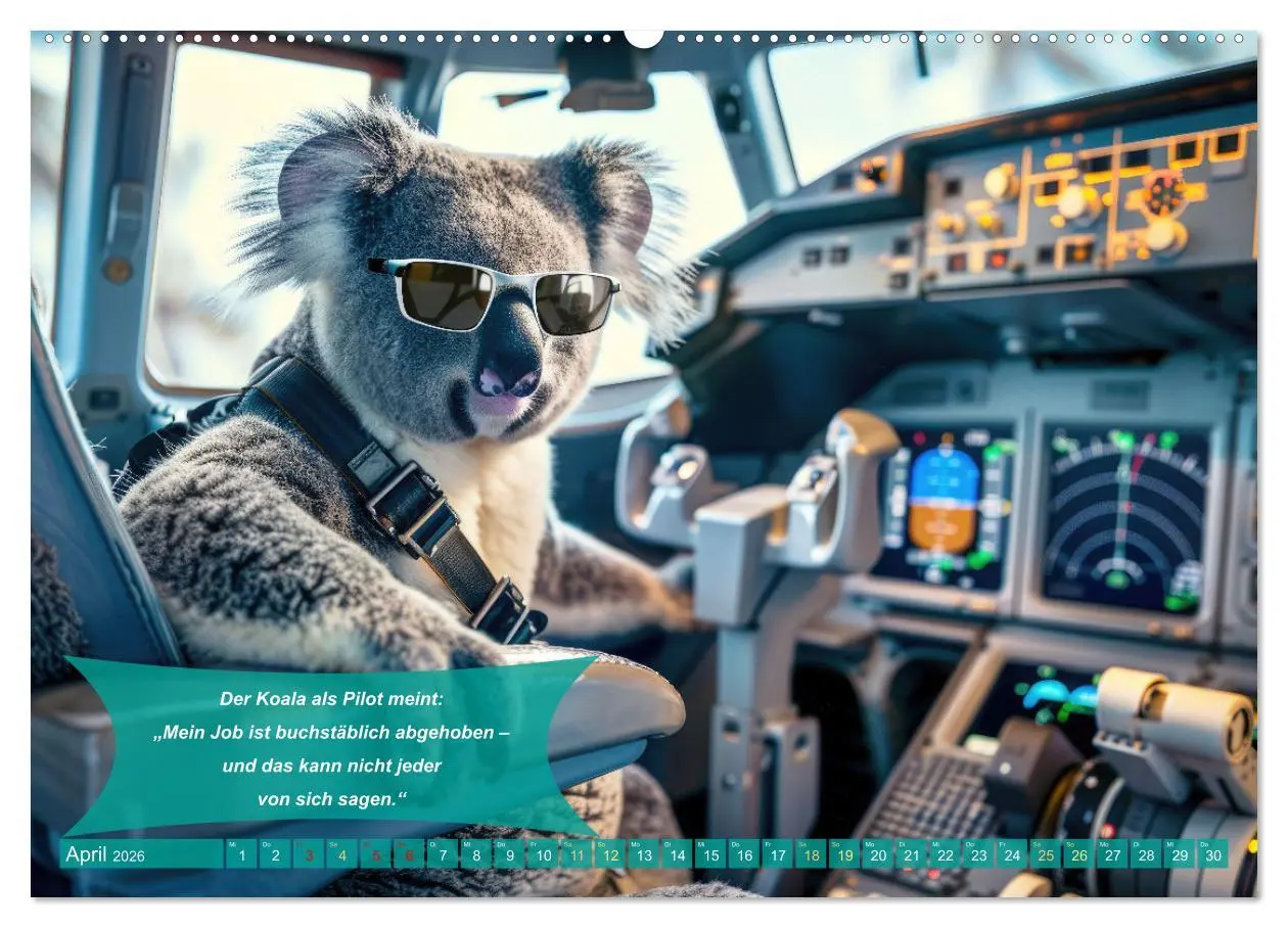 Bild: 9783457375990 | Der tierisch lustige Piloten-Kalender (hochwertiger Premium...