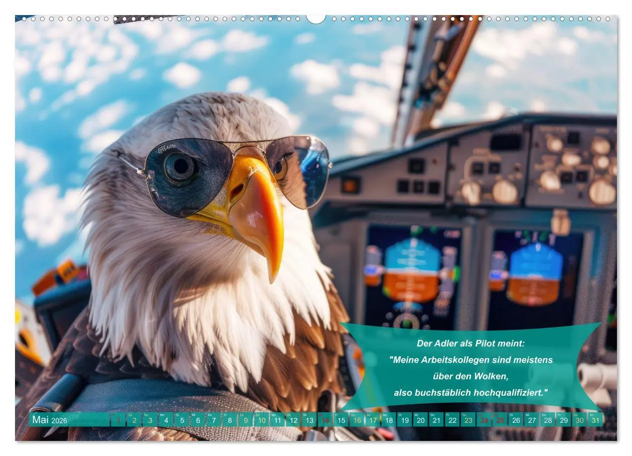 Bild: 9783457375990 | Der tierisch lustige Piloten-Kalender (hochwertiger Premium...