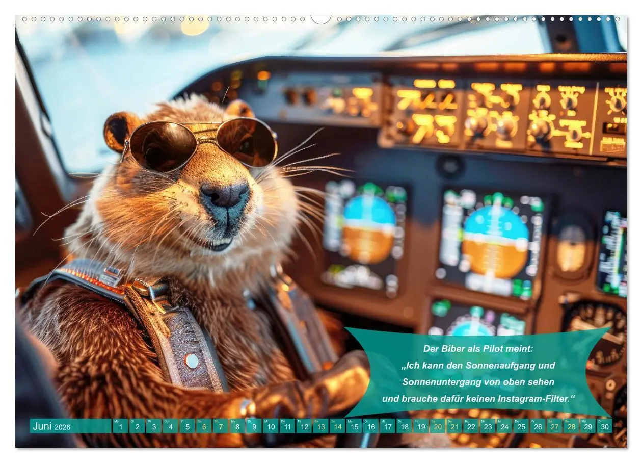 Bild: 9783457375990 | Der tierisch lustige Piloten-Kalender (hochwertiger Premium...