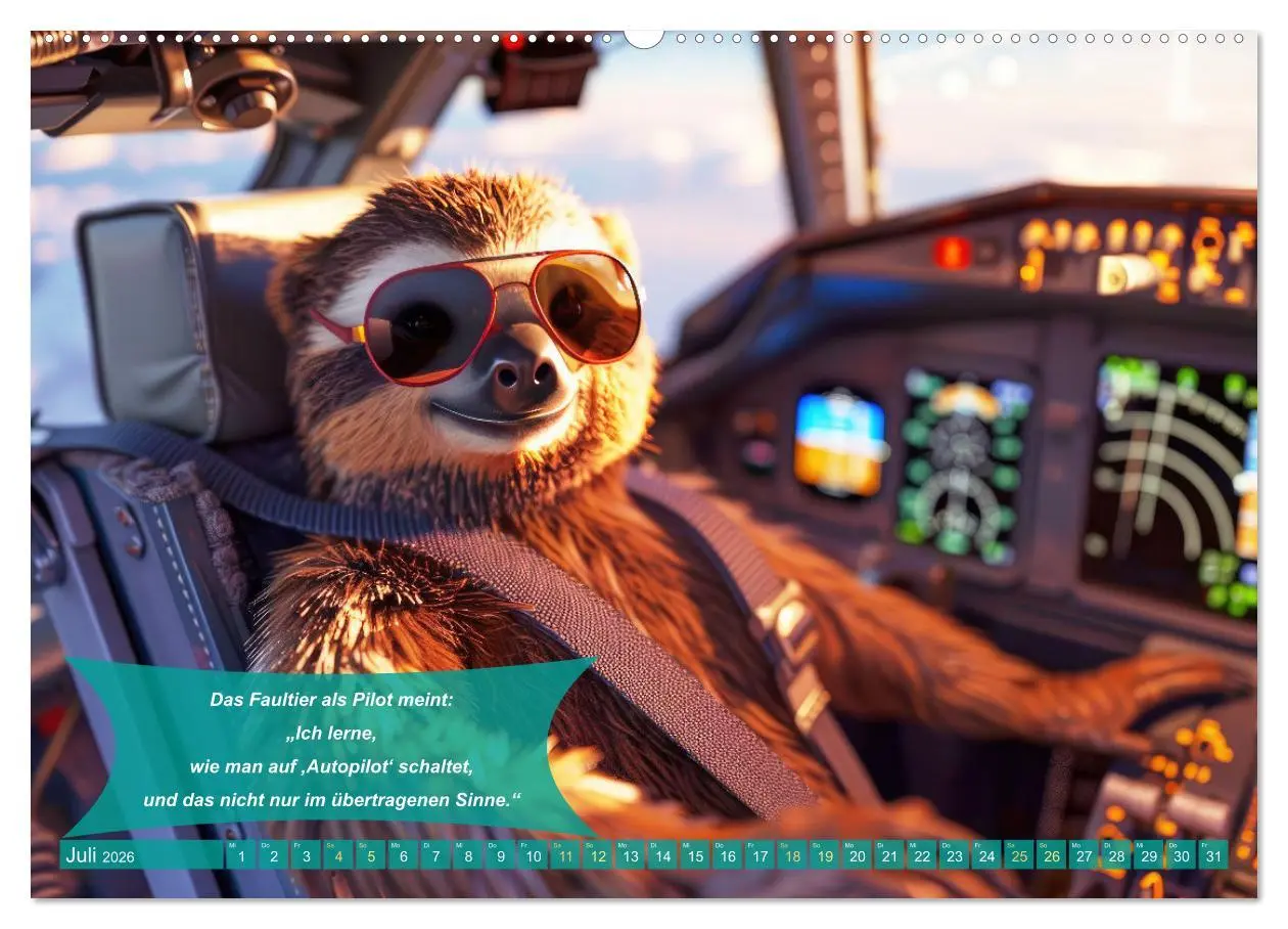 Bild: 9783457375990 | Der tierisch lustige Piloten-Kalender (hochwertiger Premium...