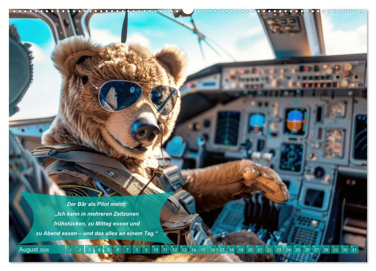 Bild: 9783457375990 | Der tierisch lustige Piloten-Kalender (hochwertiger Premium...