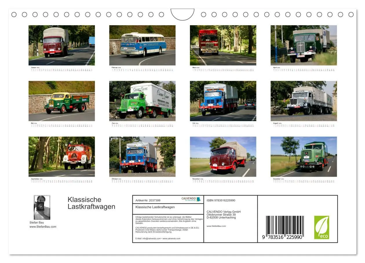 Bild: 9783516225990 | Klassische Lastkraftwagen (Wandkalender 2026 DIN A4 quer), CALVENDO...