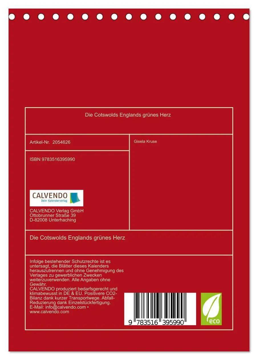 Bild: 9783516395990 | Die Cotswolds Englands grünes Herz (Tischkalender 2026 DIN A5...
