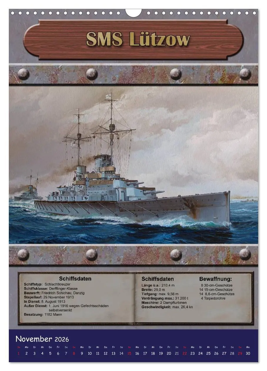 Bild: 9783516465990 | Die kaiserliche Marine 1871 - 1918 (Wandkalender 2026 DIN A3 hoch),...