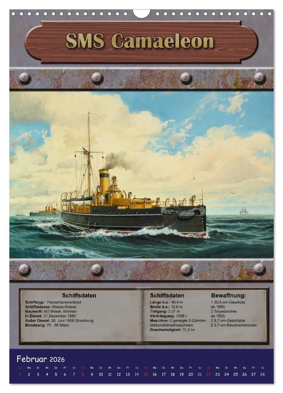 Bild: 9783516465990 | Die kaiserliche Marine 1871 - 1918 (Wandkalender 2026 DIN A3 hoch),...