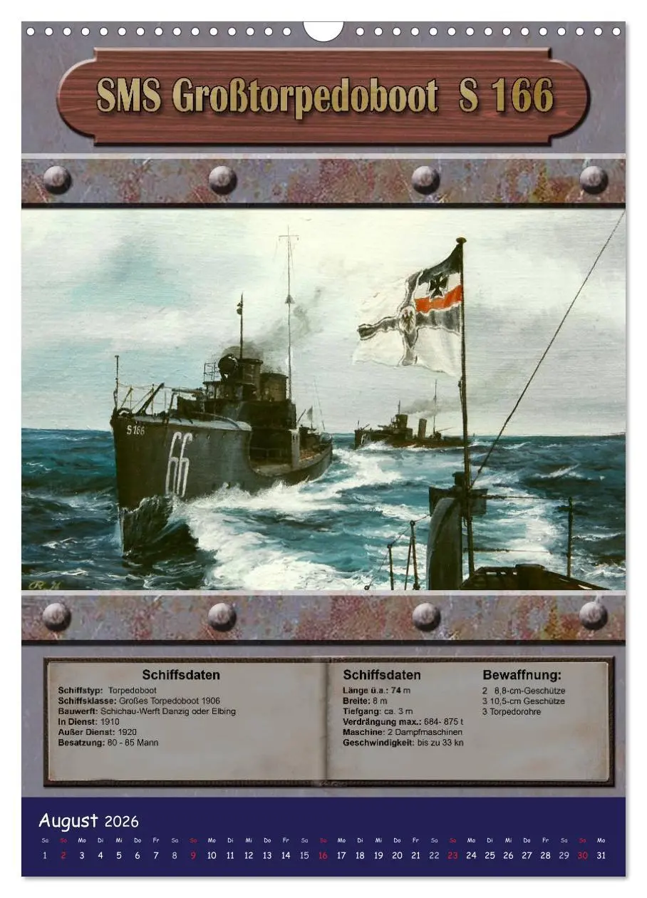 Bild: 9783516465990 | Die kaiserliche Marine 1871 - 1918 (Wandkalender 2026 DIN A3 hoch),...