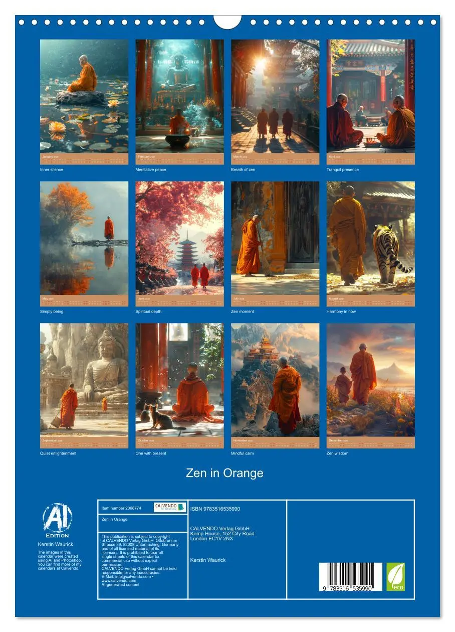 Bild: 9783516535990 | Zen in Orange (Wall Calendar 2026 DIN A3 portrait), CALVENDO 12...