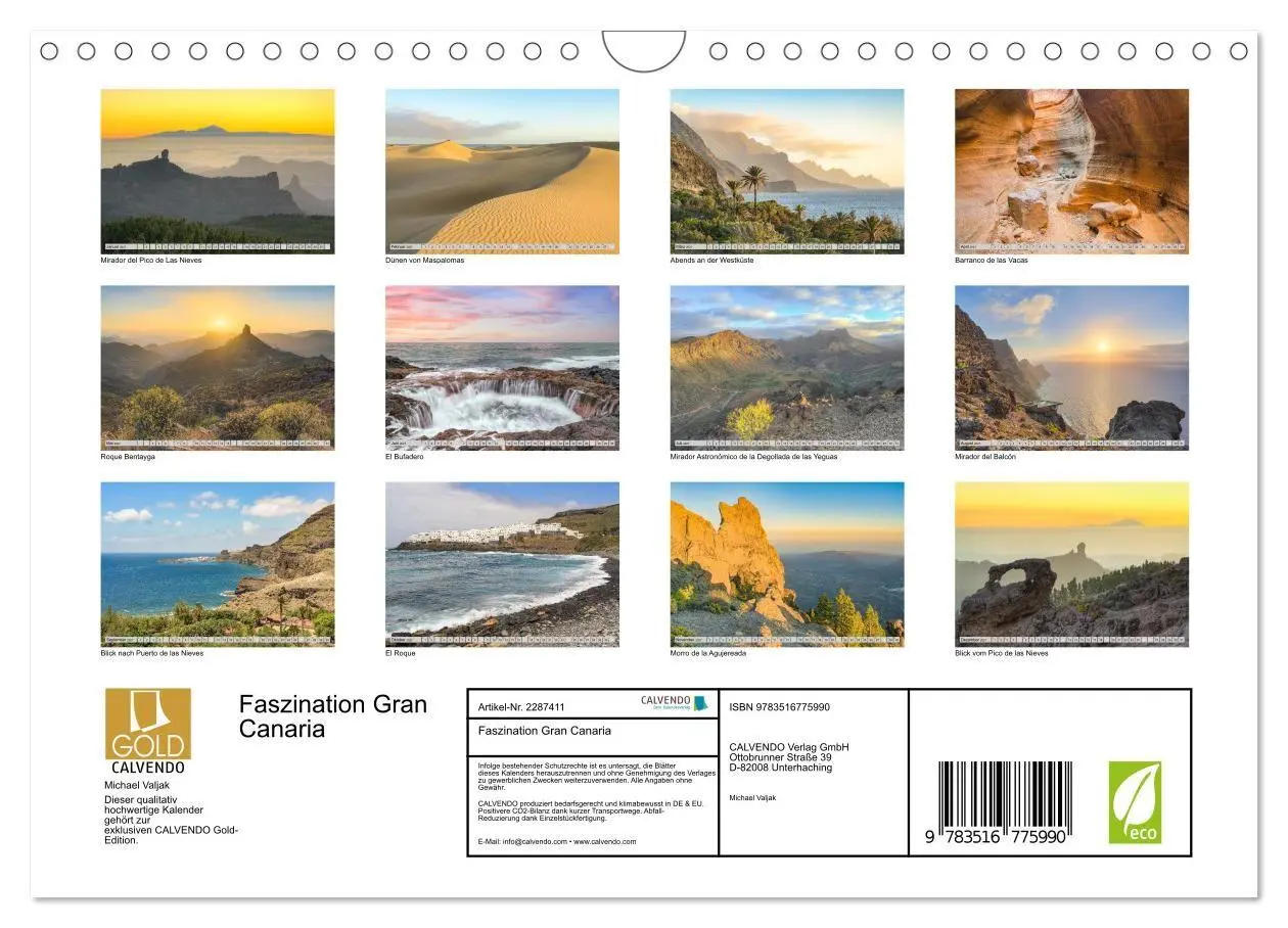 Bild: 9783516775990 | Faszination Gran Canaria (Wandkalender 2027 DIN A4 quer), CALVENDO...