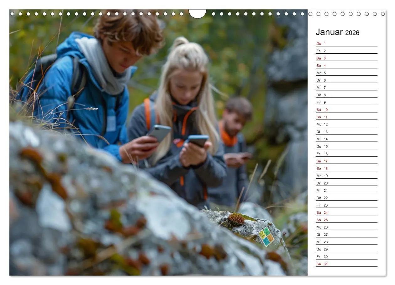 Bild: 9783457406090 | Der Geocaching Found it Kalender (Wandkalender 2026 DIN A3 quer),...
