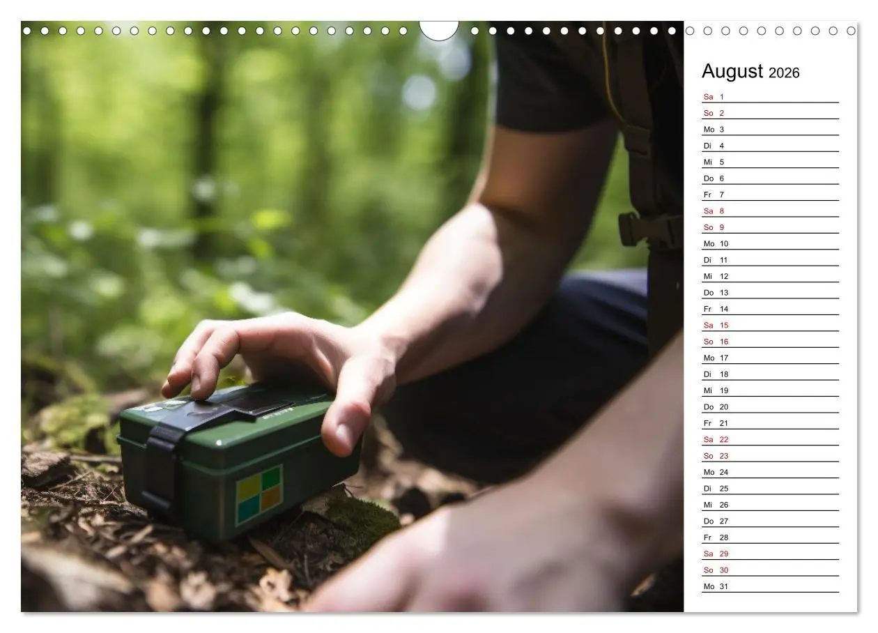 Bild: 9783457406090 | Der Geocaching Found it Kalender (Wandkalender 2026 DIN A3 quer),...
