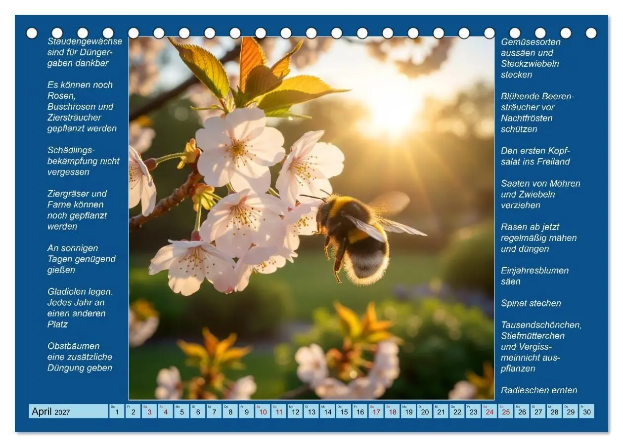 Bild: 9783594266090 | Was mache ich wann im Garten (Tischkalender 2027 DIN A5 quer),...