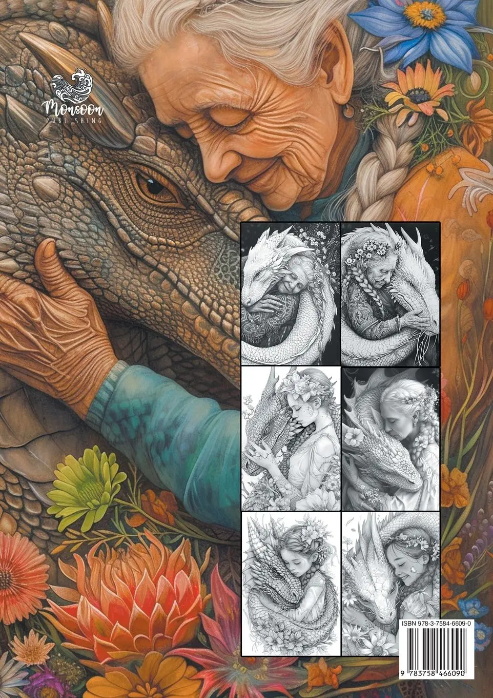 Rückseite: 9783758466090 | A wise Dragon´s Love Coloring Book for Adults | Monsoon Publishing