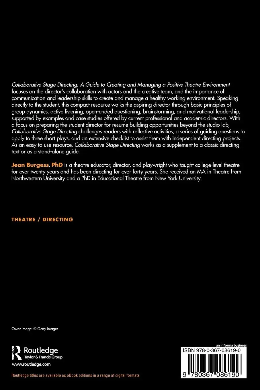 Rückseite: 9780367086190 | Collaborative Stage Directing | Jean M. Burgess | Taschenbuch | 2019