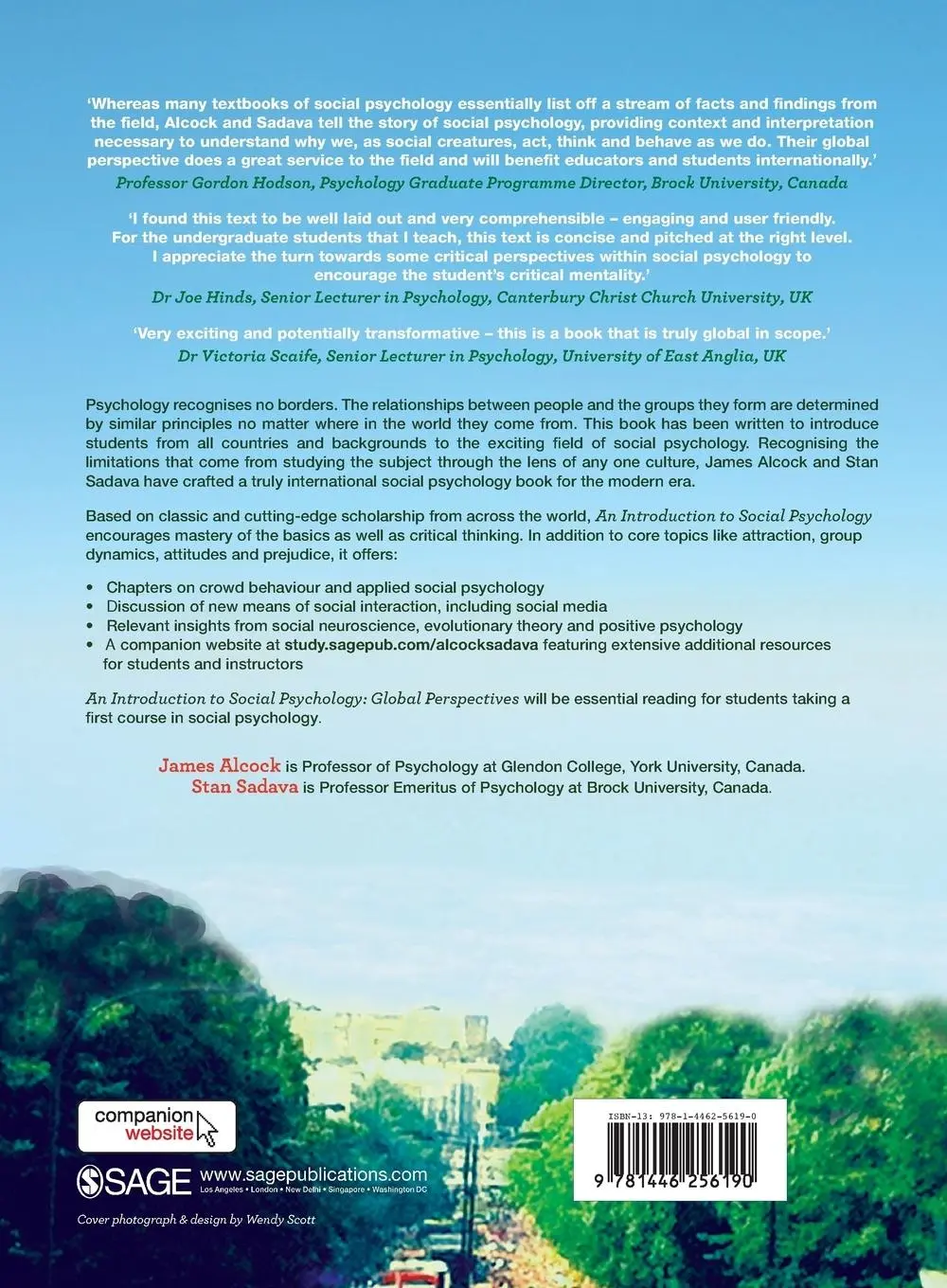 Rückseite: 9781446256190 | An Introduction to Social Psychology | Global Perspectives | Buch