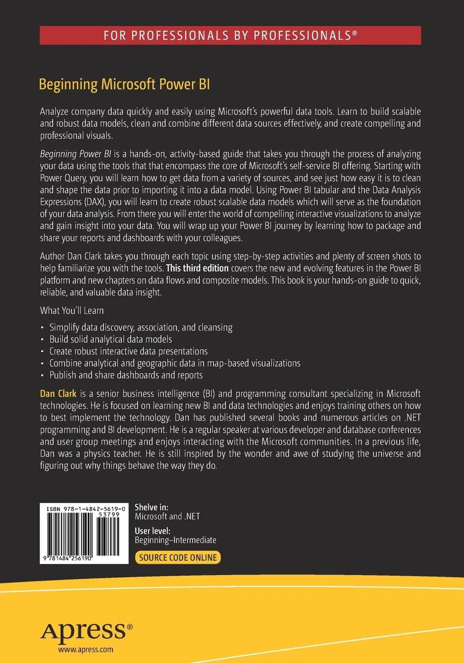 Rückseite: 9781484256190 | Beginning Microsoft Power BI | Dan Clark | Taschenbuch | xv | Englisch